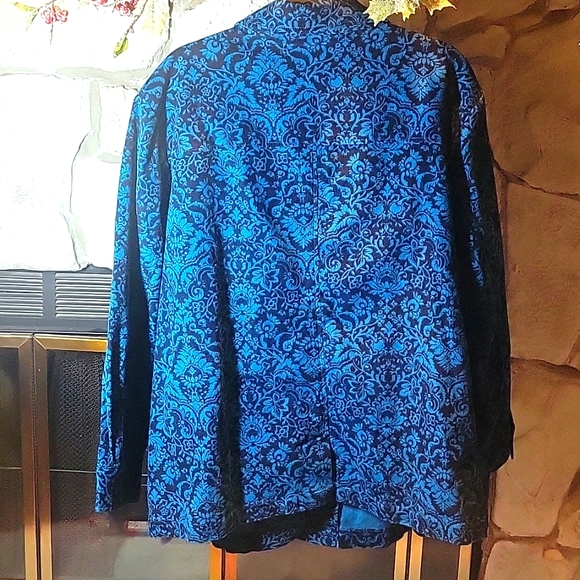 Denim & Co. Blue Corduroy Floral Print Jacket 3X Like New! - Picture 7 of 7